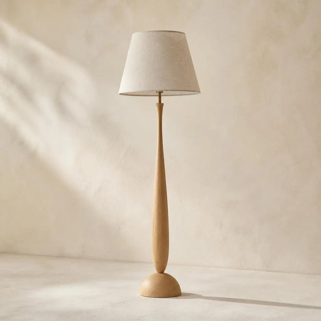 Turned Oak Floor Lamp