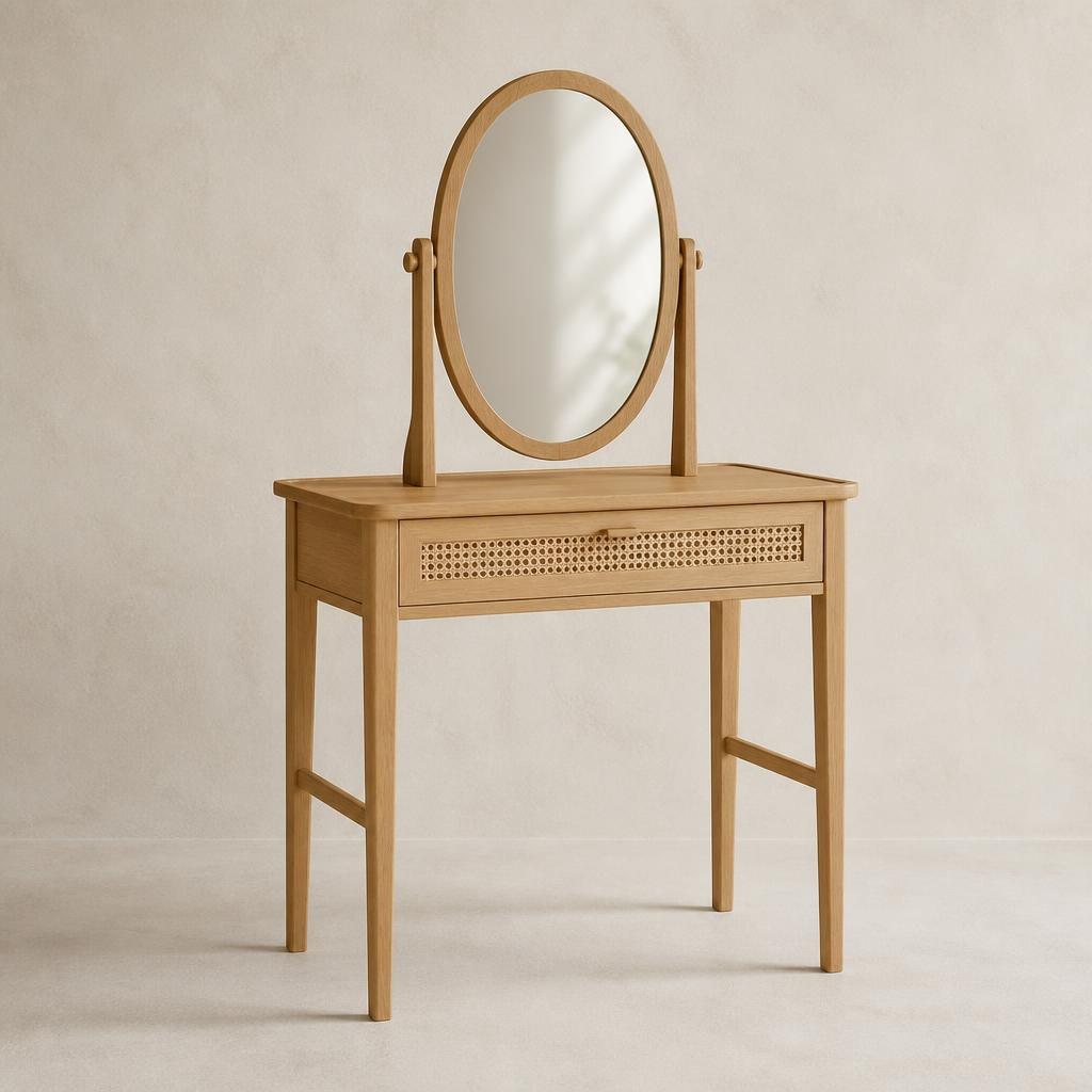 Oak Vanity with Mirror