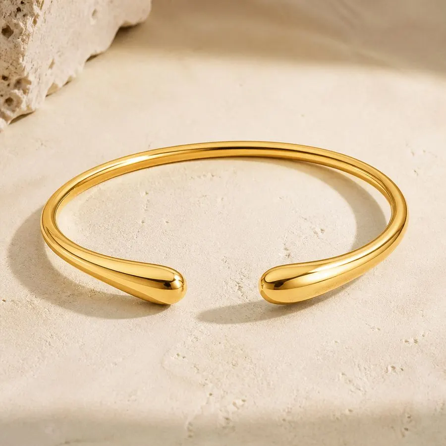 Teardrop Gold Cuff